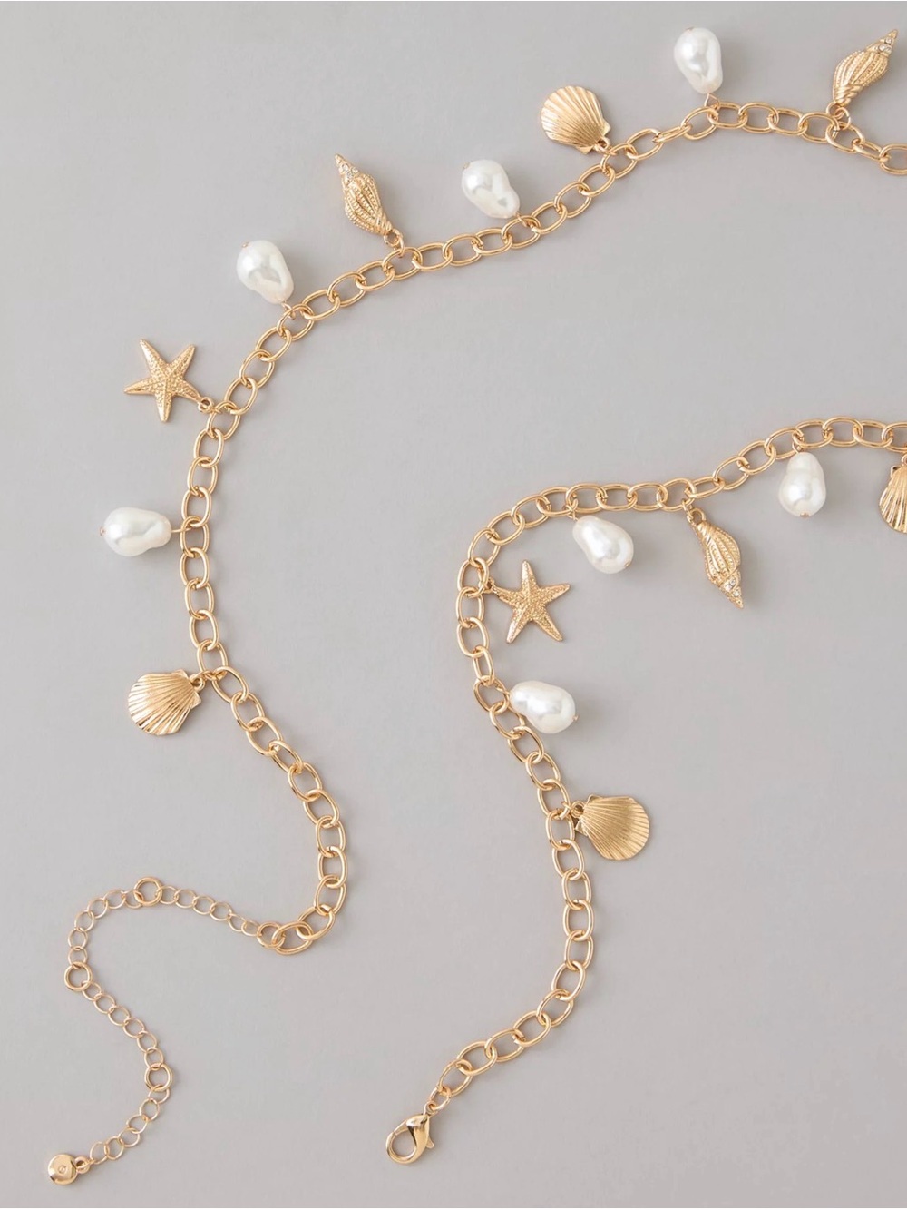 Belly Chain 🐚 Gold Pearl Shell Charm Chain Belt - American Eagle